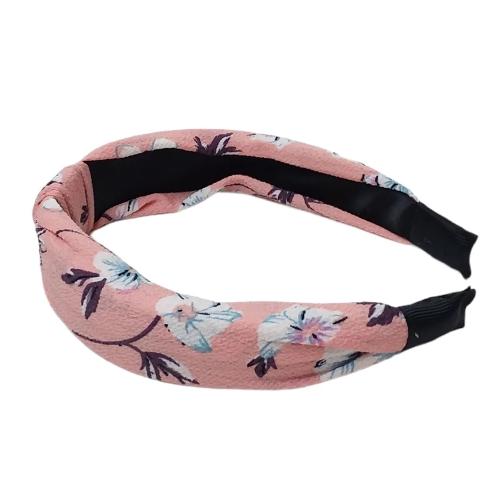 Pink floral pastel Fabric Tie Headband